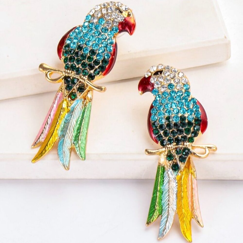 Women Rhinestone Bird Design Stud Earring - Picture 4 of 4